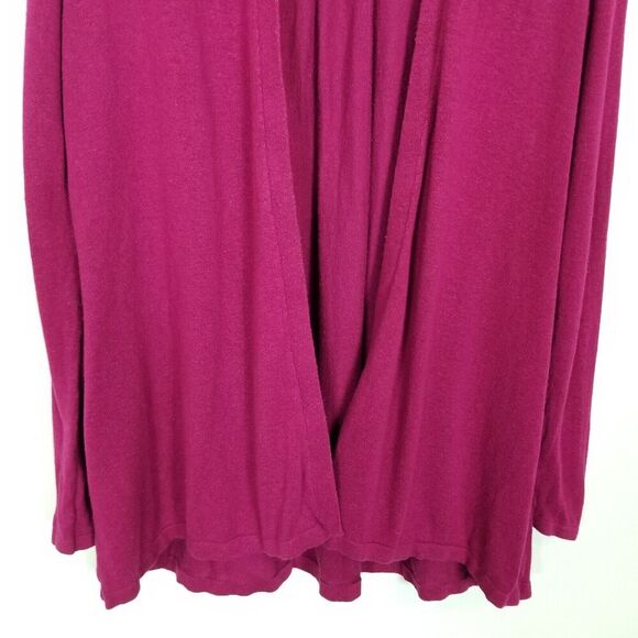 J Jill Cardigan Womens Size S  Purple Red Linen Blend Long Sleeve Open Sweater - Picture 3 of 8